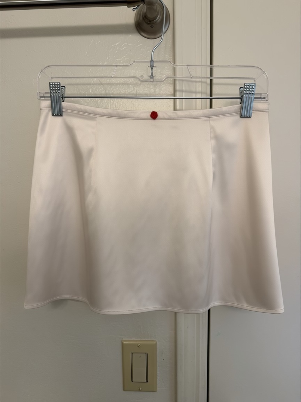 For Love & Lemons Cream Mini Skirt Red Rose Detail Size Small